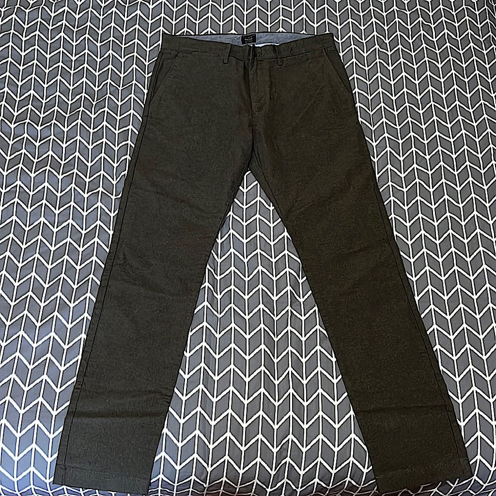 J. Crew 484 Slim-fit brushed twill pant (Dark Olive) 32x32